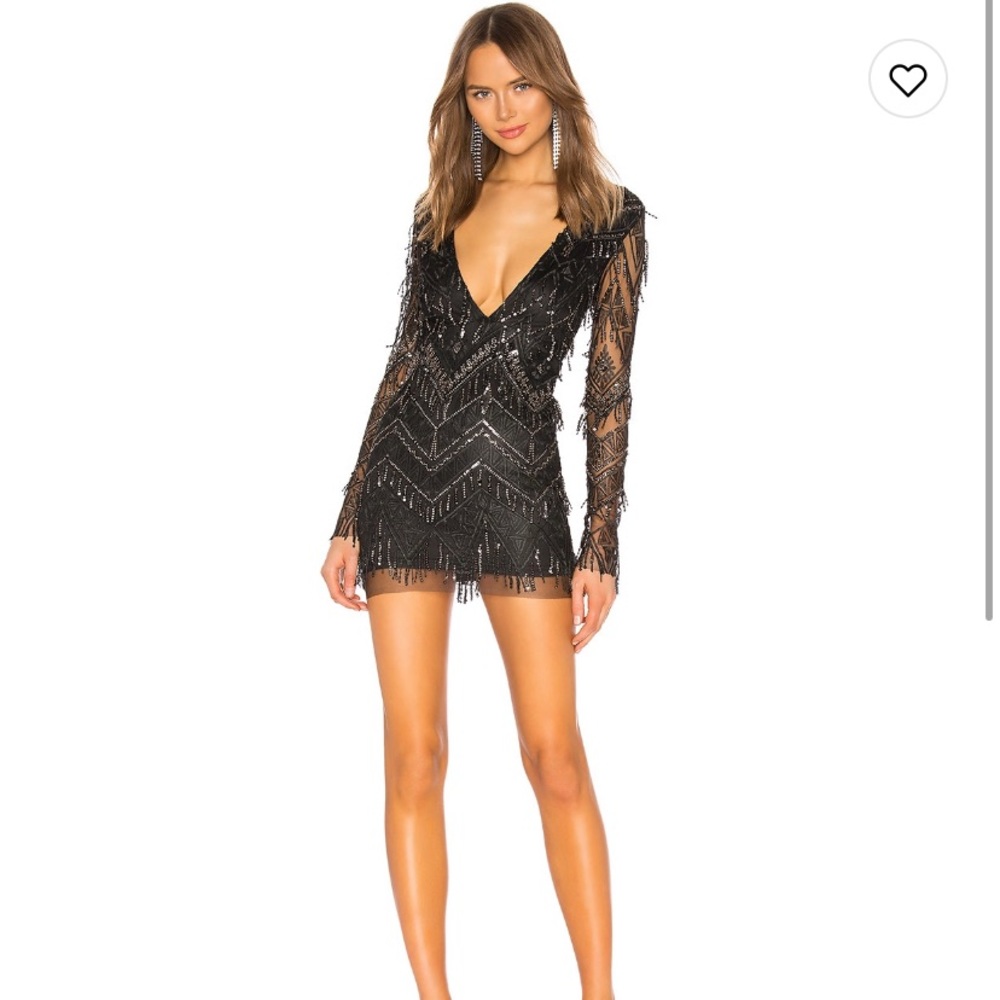 NINA SEQUIN FRINGE DRESS